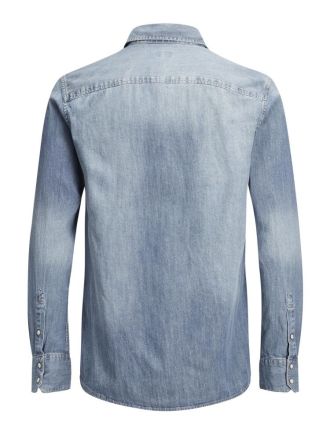 ΤΖΙΝ ΠΟΥΚΑΜΙΣΟ JACK & JONES JJESHERIDAN L/S SLIM MEDIUM BLUE