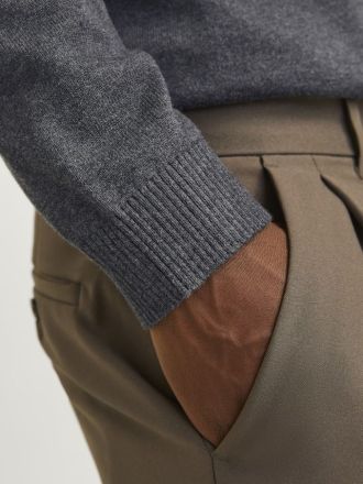 ΖΙΒΑΓΚΟ JACK & JONES JJEBASIC KNIT ROLL NECK DARK GREY MELANGE