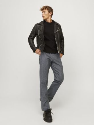ΠΑΝΤΕΛΟΝΙ JACK & JONES JPSTKANE JJHERRINGBONE JOGGER DARK GREY MELANGE