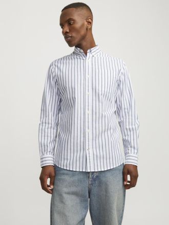 ΠΟΥΚΑΜΙΣΟ JACK & JONES JJEOXFORD L/S S21 PLS ENSIGN BLUE STRIPES (ΜΕΓΑΛΑ ΜΕΓΕΘΗ)