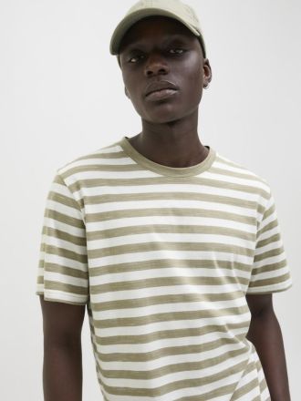 T-SHIRT JACK & JONES JORVARENNA STRIPE TEE SS CREW NECK SILVER SAGE