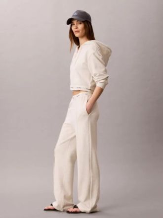 ΠΑΝΤΕΛΟΝΙ ΦΟΡΜΕΣ CALVIN KLEIN TERRY LOGO WAISTBAND TRACK PAN VANILLA HEATHER