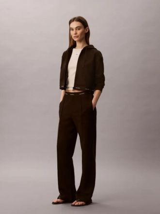 ΠΑΝΤΕΛΟΝΙ ΦΟΡΜΕΣ CALVIN KLEIN TERRY LOGO WAISTBAND TRACK PAN DARK COFFEE