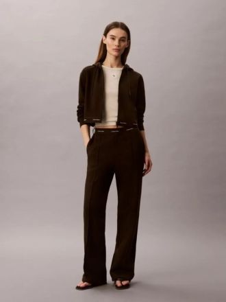ΠΑΝΤΕΛΟΝΙ ΦΟΡΜΕΣ CALVIN KLEIN TERRY LOGO WAISTBAND TRACK PAN DARK COFFEE