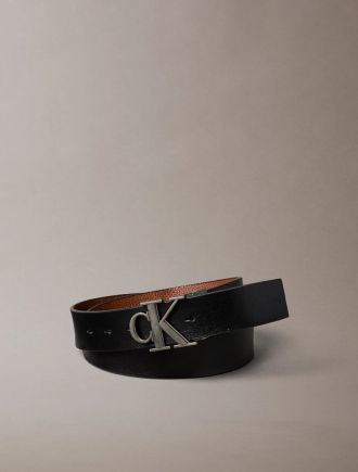 ΖΩΝΗ CALVIN KLEIN BUCKLE TUMBLED REV. BLACK TAN