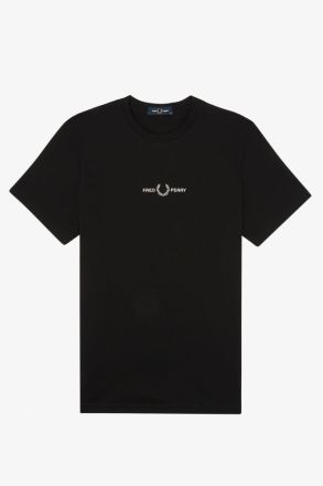 T-SHIRT FRED PERRY EMBROIDERED BLACK