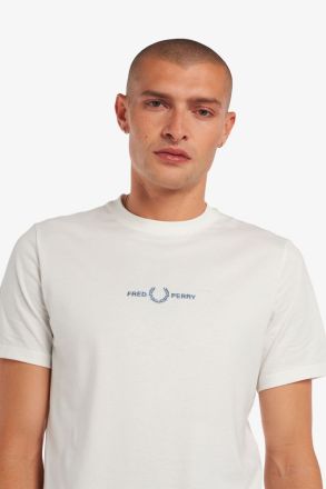 T-SHIRT FRED PERRY EMBROIDERED BRIGHT WHITE