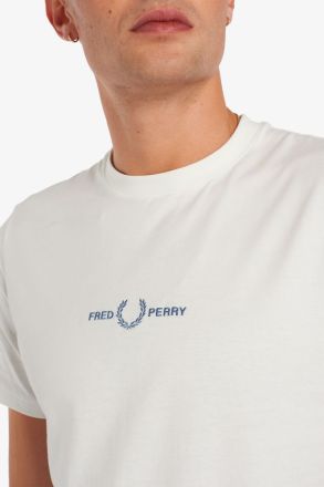 T-SHIRT FRED PERRY EMBROIDERED BRIGHT WHITE
