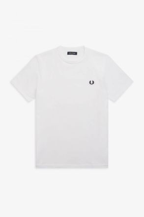 T-SHIRT FRED PERRY RINGER WHITE