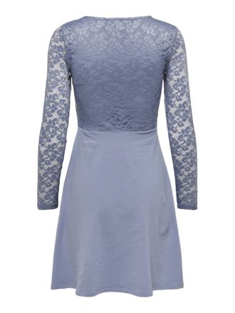 DRESS ONLY ONLNANNA LS LACE MIX DRESS CS JRS EX. BLUE