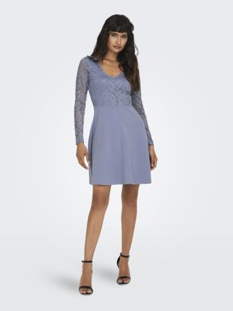 DRESS ONLY ONLNANNA LS LACE MIX DRESS CS JRS EX. BLUE