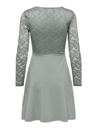 DRESS ONLY ONLNANNA LS LACE MIX DRESS CS JRS EX. GREEN