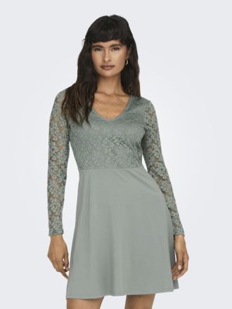 DRESS ONLY ONLNANNA LS LACE MIX DRESS CS JRS EX. GREEN