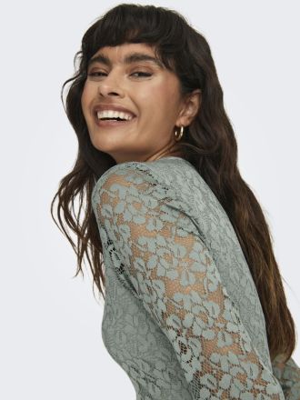 DRESS ONLY ONLNANNA LS LACE MIX DRESS CS JRS EX. GREEN