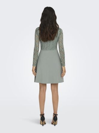 DRESS ONLY ONLNANNA LS LACE MIX DRESS CS JRS EX. GREEN