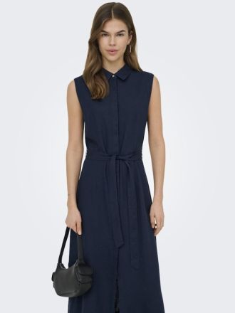 ΦΟΡΕΜΑ ONLY GOA SL LINEN BL SHIRT DRESS NAVY BLAZER