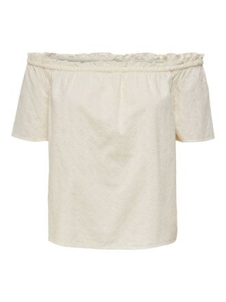 TOP ONLY ONLSANDY OFFSHOULDER TOP WVN BEIGE