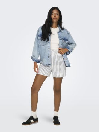 SHORTS ONLY ONLTOKYO LIFE LIN BL STR SHORTS PNT WHITE