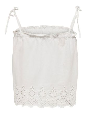 TOP ONLY ONLCARLOTTA TIE SINGLET WVN WHITE