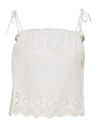TOP ONLY ONLCARLOTTA TIE SINGLET WVN WHITE