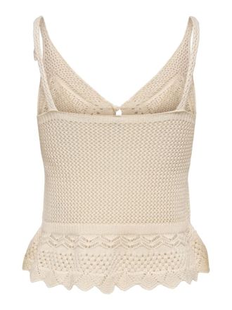 TOP ONLY LISON SL PEPLUM TOP KNT ECRU