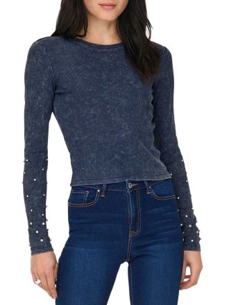 TOP ONLY VALERIE L/S STUDS TOP CC JRS NAVAL ACADEMY