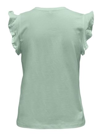 TOP ONLY MAY LIFE S/S FRILL V-NECK BOX JRS SUBTLE GREEN