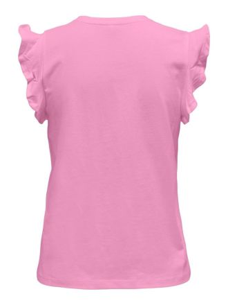 TOP ONLY MAY LIFE S/S FRILL V-NECK BOX JRS BEGONIA PINK