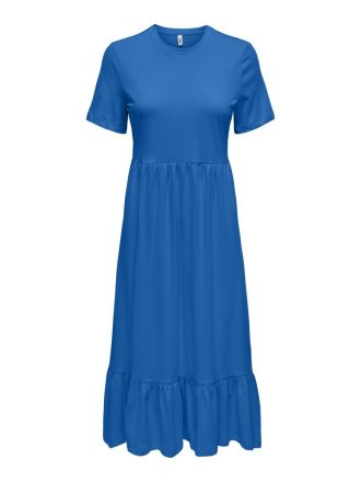 ΦΟΡΕΜΑ ONLY MAY LIFE S/S PEPLUM CALF DRESS JRS DAZZLING BLUE