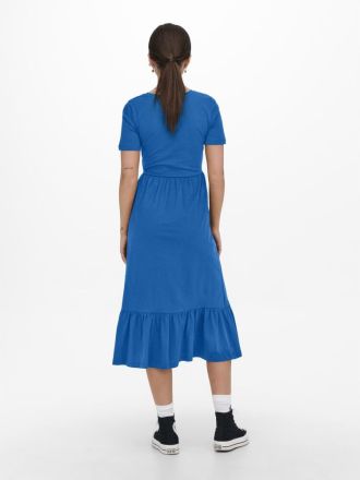 ΦΟΡΕΜΑ ONLY MAY LIFE S/S PEPLUM CALF DRESS JRS DAZZLING BLUE