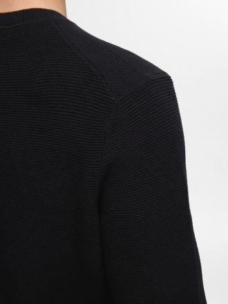 ΠΛΕΚΤΟ SELECTED SLHROSS LS KNIT STRUCTURE CREW NECK BLACK