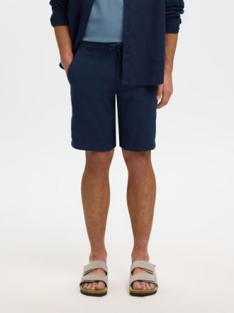 ΒΕΡΜΟΥΔΑ SELECTED SLHREGULAR BRODY LINEN SHORTS DARK SAPPHIRE
