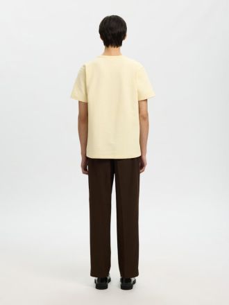 T-SHIRT SELECTED SLMSANDER SEERSUCKER SS O-NECK ANGORA