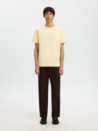T-SHIRT SELECTED SLMSANDER SEERSUCKER SS O-NECK ANGORA