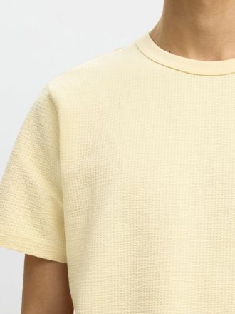 T-SHIRT SELECTED SLMSANDER SEERSUCKER SS O-NECK ANGORA