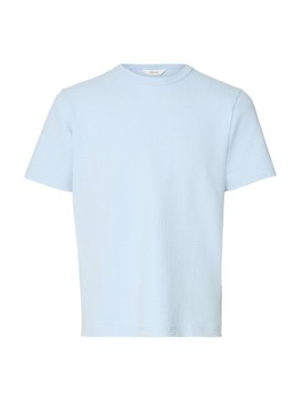 T-SHIRT SELECTED SLMSANDER SEERSUCKER SS O-NECK SKYWAY
