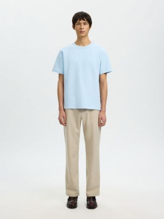T-SHIRT SELECTED SLMSANDER SEERSUCKER SS O-NECK SKYWAY