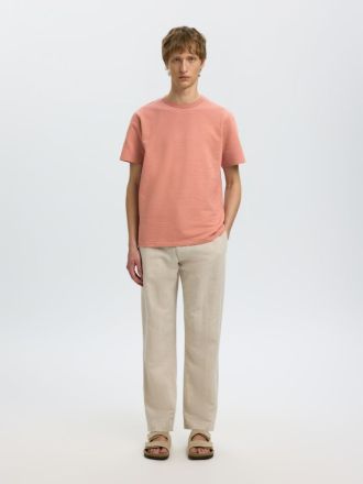 T-SHIRT SELECTED SLMSANDER SEERSUCKER SS O-NECK ROSE DAWN