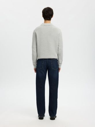ΤΖΙΝ SELECTED SLM196-STRAIGHT CLEO FLEX DB 615 JNS NOS DARK BLUE DENIM