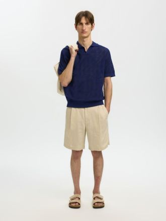 POLO SELECTED SLHARCO SS KNIT STRUCTURE OPEN OCEAN CAVERN