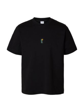 T-SHIRT SELECTED SLHPETE LICENSE SS O-NECK TEE BLACK/COMPUTERS