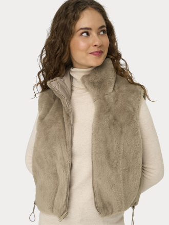 ΓΟΥΝΑ ONLY ONLDANA FAUX FUR REV.WAISTCOAT OTW CC SILVER MINK