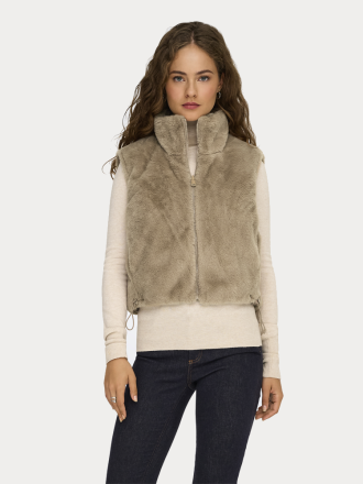 ΓΟΥΝΑ ONLY ONLDANA FAUX FUR REV.WAISTCOAT OTW CC SILVER MINK