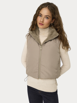 ΓΟΥΝΑ ONLY ONLDANA FAUX FUR REV.WAISTCOAT OTW CC SILVER MINK