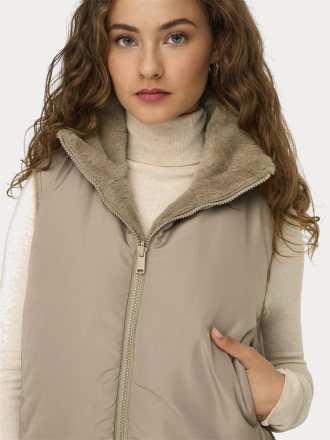 ΓΟΥΝΑ ONLY ONLDANA FAUX FUR REV.WAISTCOAT OTW CC SILVER MINK