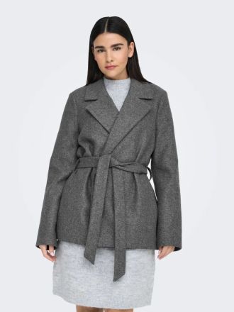 ΠΑΛΤΟ ONLY ONLALVILDA SHORT WRAP COAT OTW MEDIUM GREY
