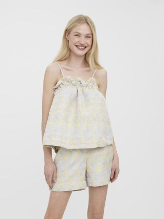 TOP VERO MODA VMNOVA SMOCK SINGLET SB4 ECRU