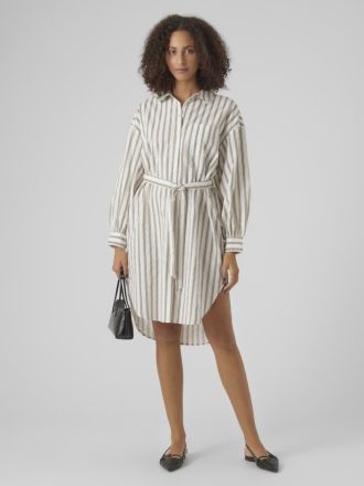 SHIRT VERO MODA VMBEA L/S LONG SHIRT DRESS WVN POP7