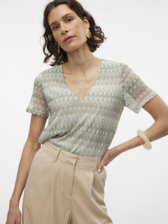 TOP VERO MODA VMDICTE SS TOP JRS GA GREEN