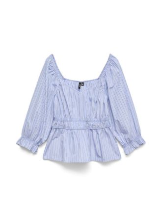 ΜΠΛΟΥΖΑ VERO MODA VMLEYA 3/4 STRIPE TOP WVN BRUNNERA BLUE